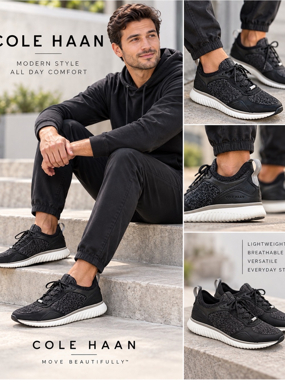 Cole Haan grand motion crafted sneakers lightweight breathable classic